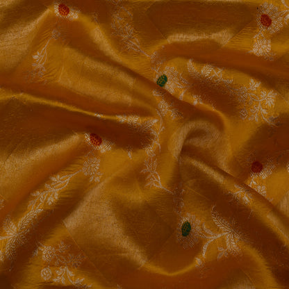 Mustard Color Katan Meena Brocade Fabric