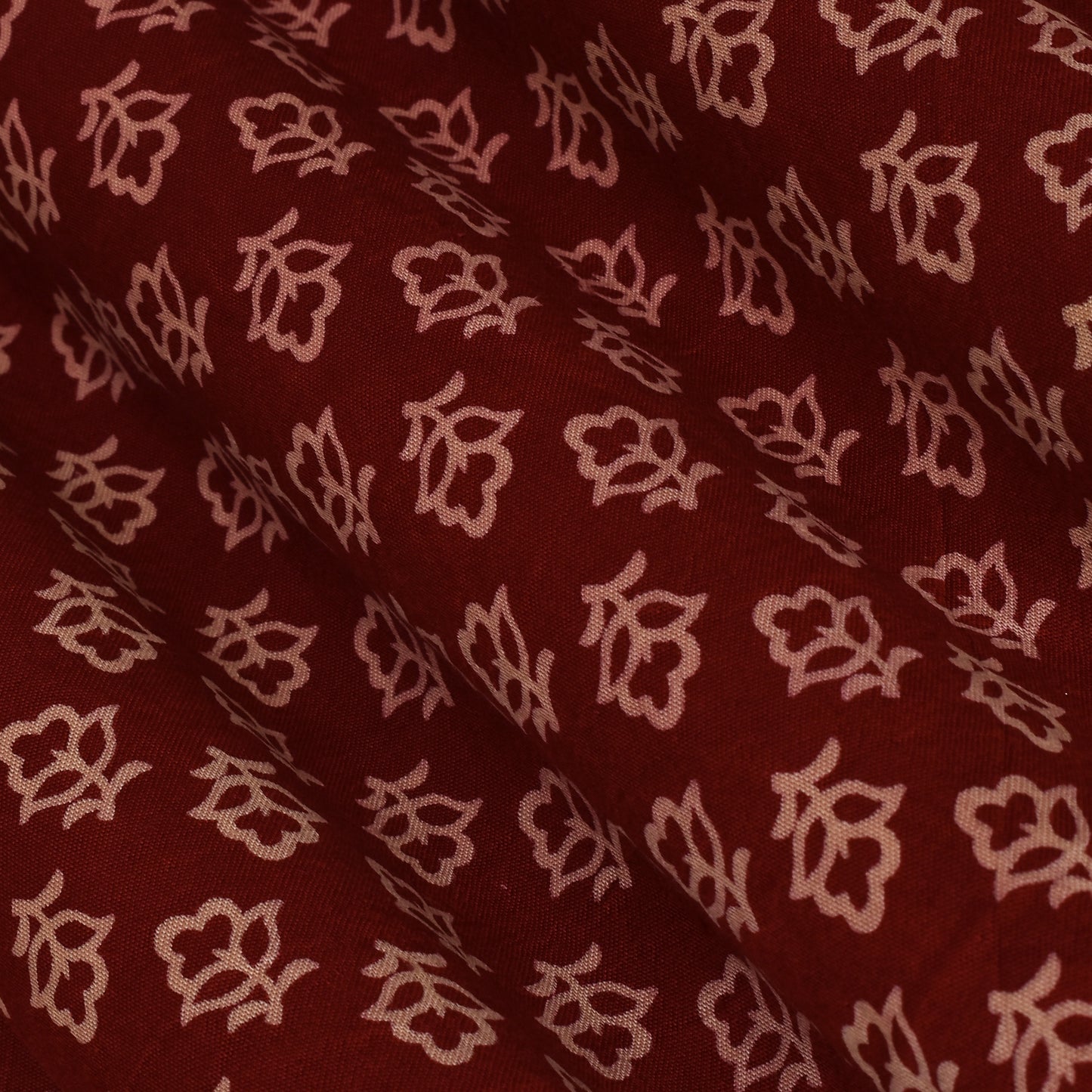 Red Color Gajji Silk Print Fabric