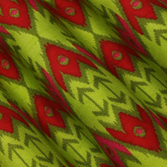 Multicolor Slub Chanderi Print Fabric