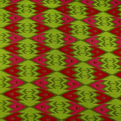 Multicolor Slub Chanderi Print Fabric