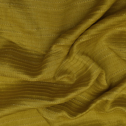 Mustard Color Slub Silk Pintex Fabric
