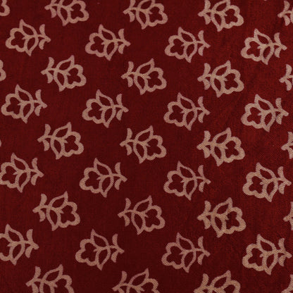 Red Color Gajji Silk Print Fabric