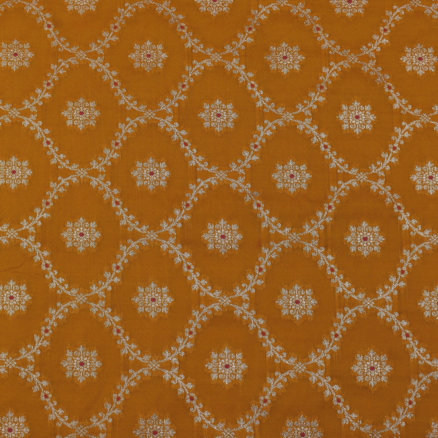 Mustard Color Katan Meena Brocade Fabric