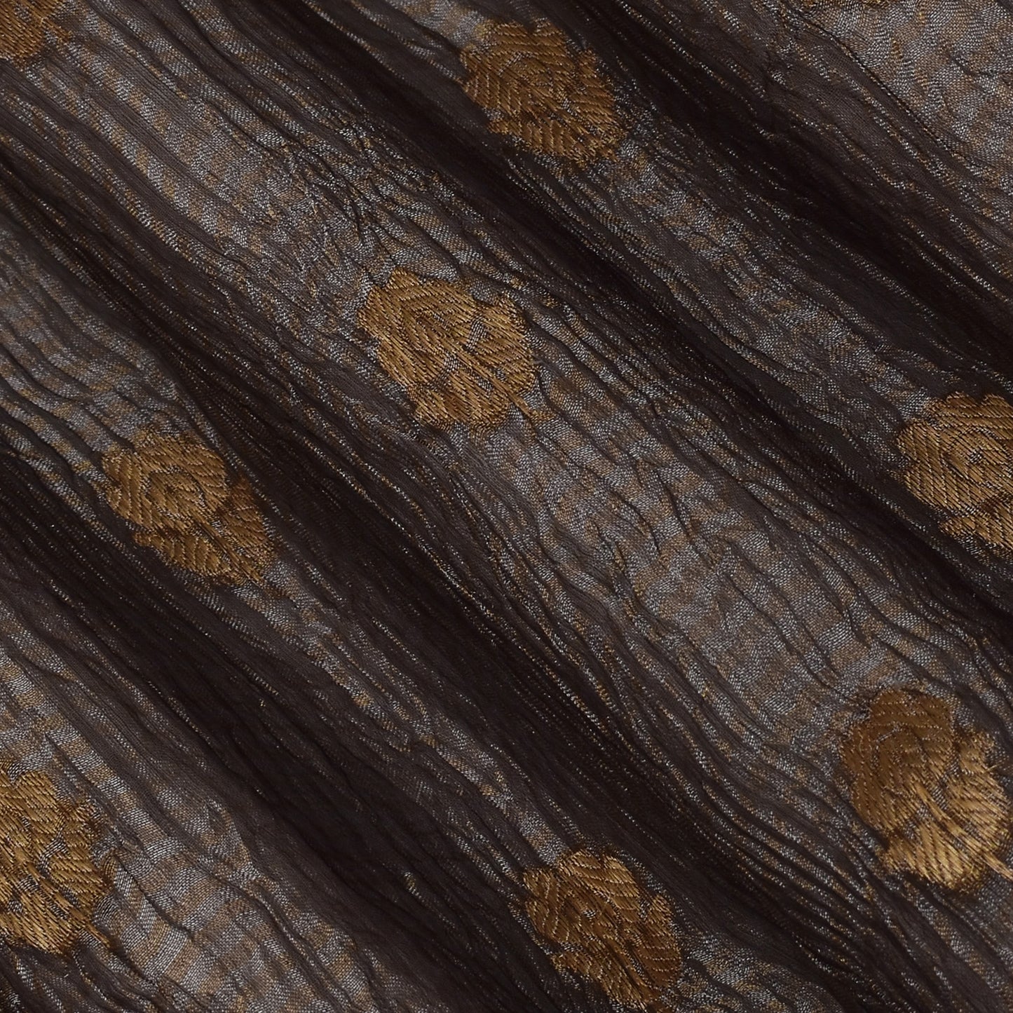 Grey Color Crush Tissue Booti Fabric