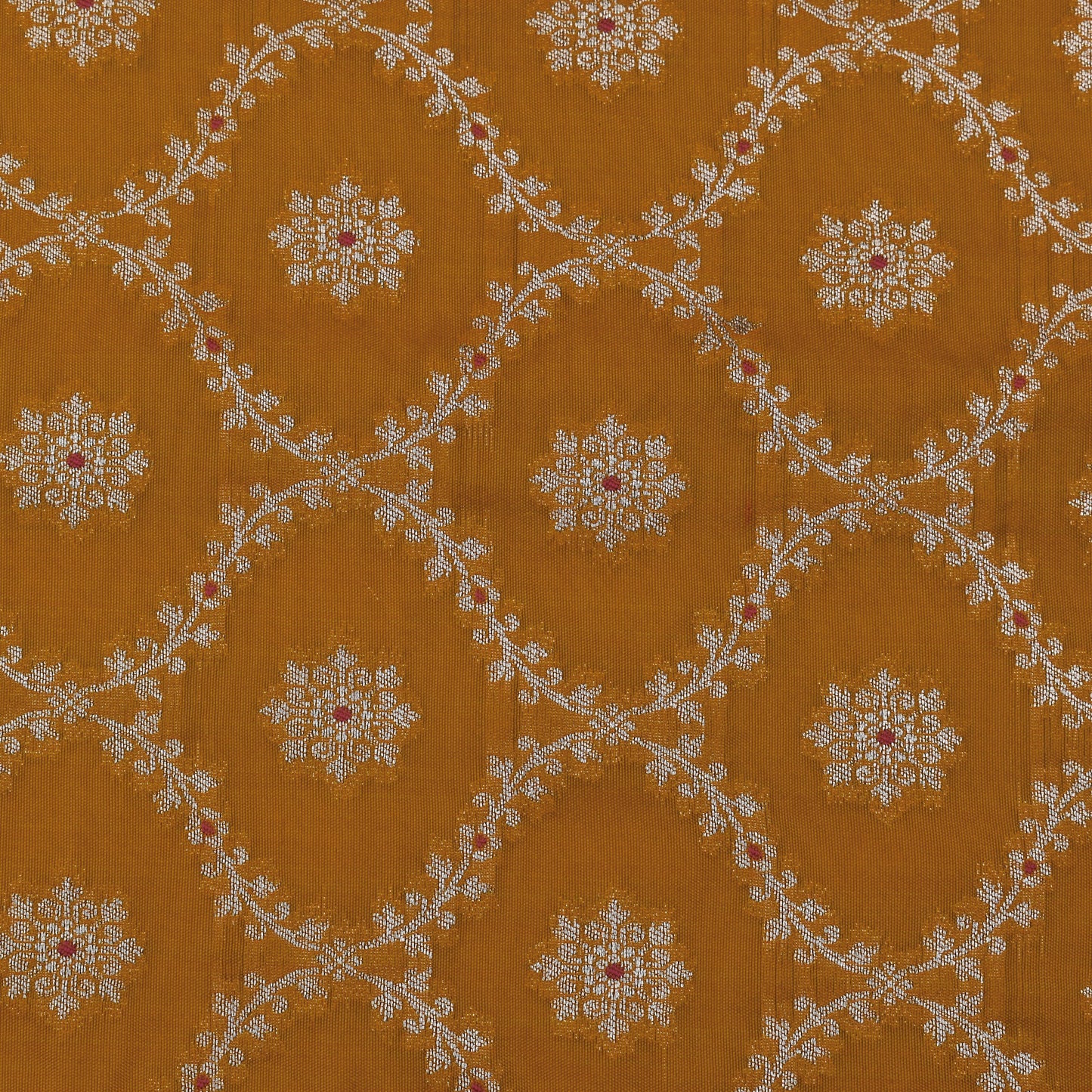 Mustard Color Katan Meena Brocade Fabric