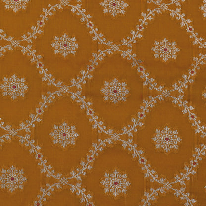 Mustard Color Katan Meena Brocade Fabric