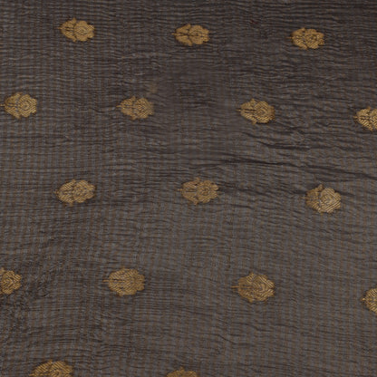 Grey Color Crush Tissue Booti Fabric