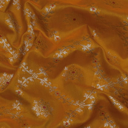 Mustard Color Katan Meena Brocade Fabric