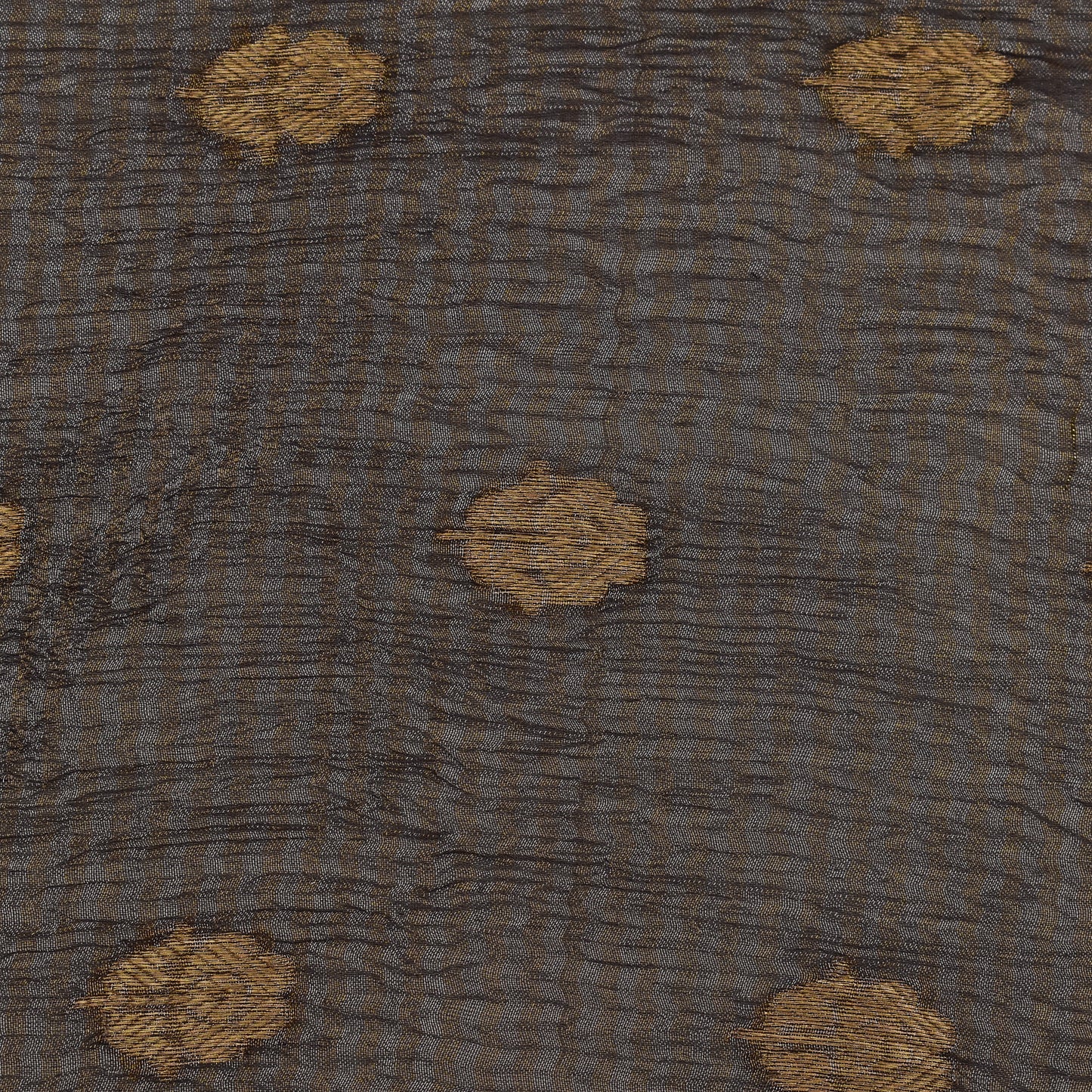 Grey Color Crush Tissue Booti Fabric