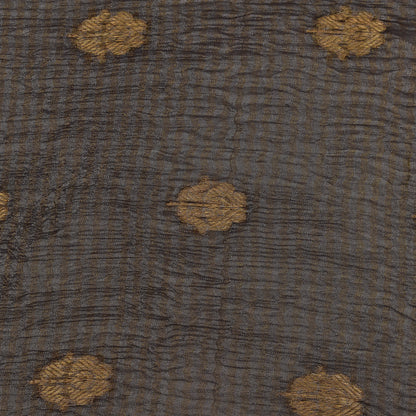 Grey Color Crush Tissue Booti Fabric