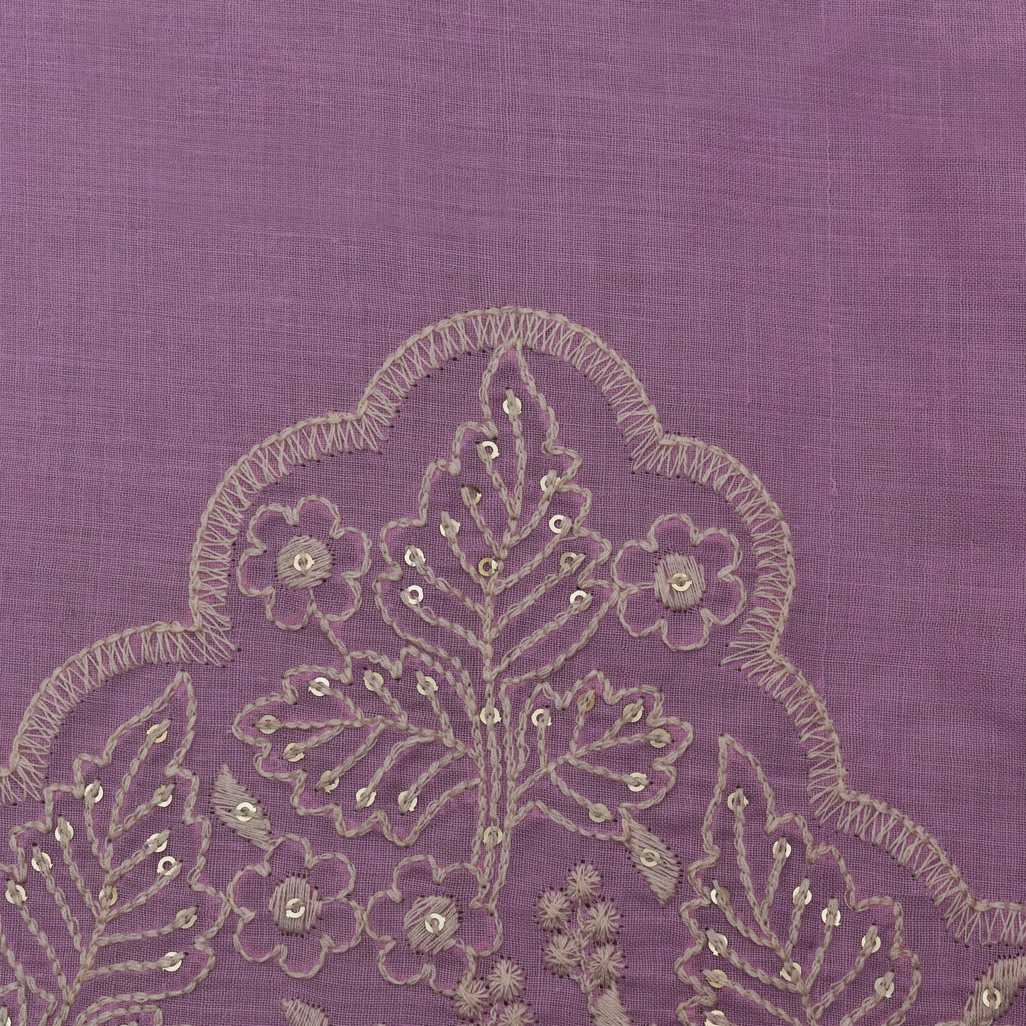 Pink Color Cotton Plazo Embroidery Fabric