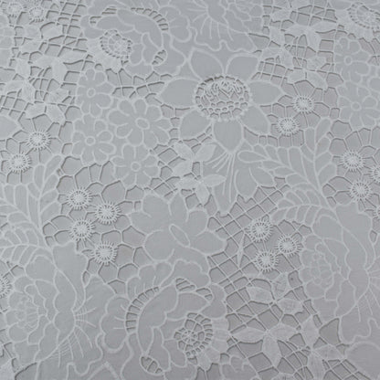 White Color Crepe Chikan Fabric