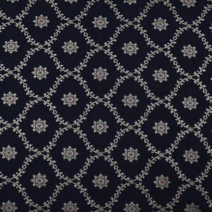 Navy Blue Color Katan Meena Brocade Fabric