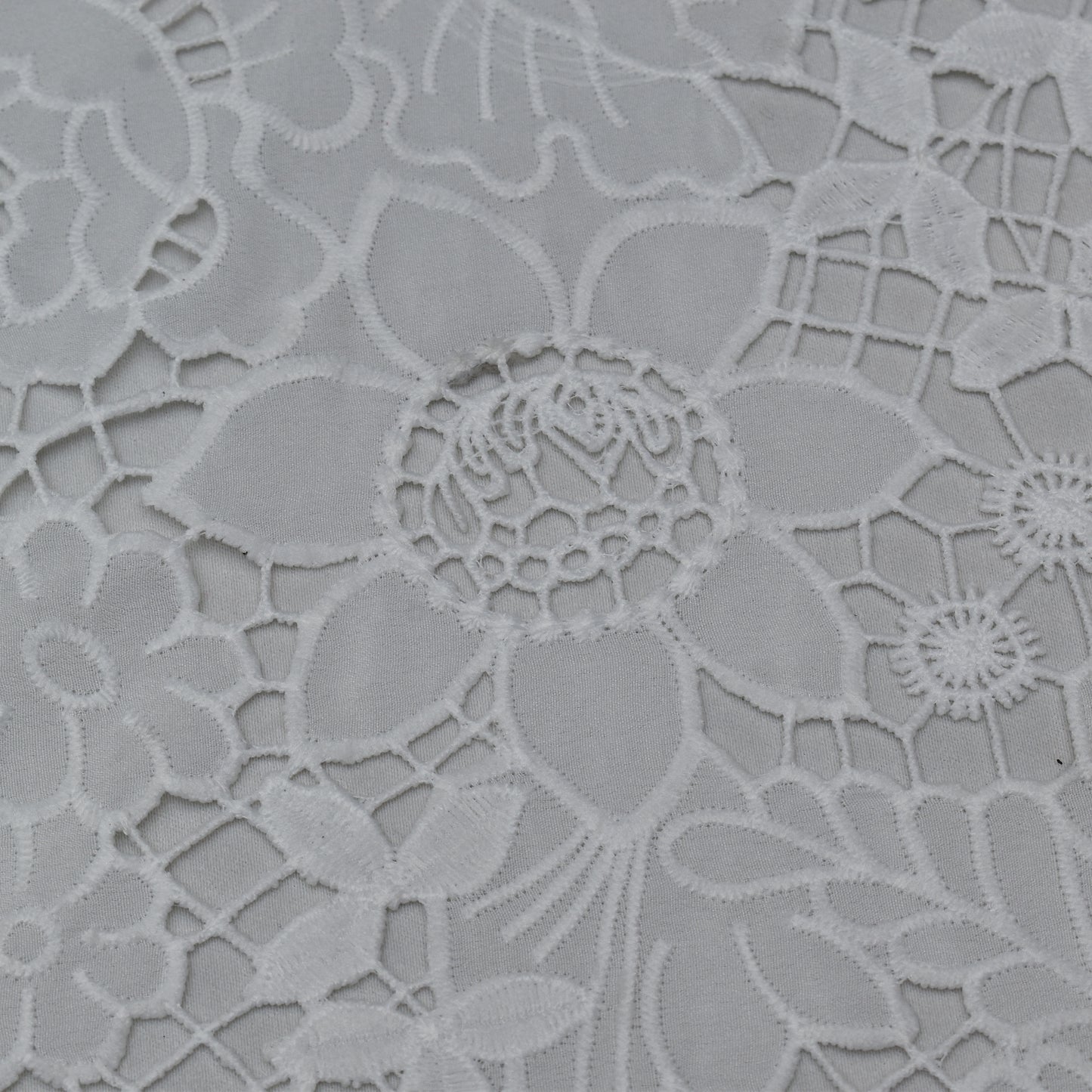 White Color Crepe Chikan Fabric