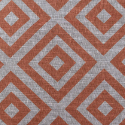 Rust Color Linen Digital Print Fabric