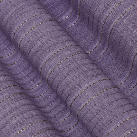 Lavender Color Slub Silk Pintex Fabric