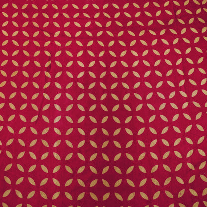 Magenta Pink Color Gajji Silk Print Fabric