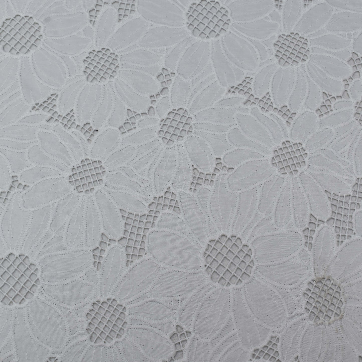 White Color Crepe Chikan Fabric