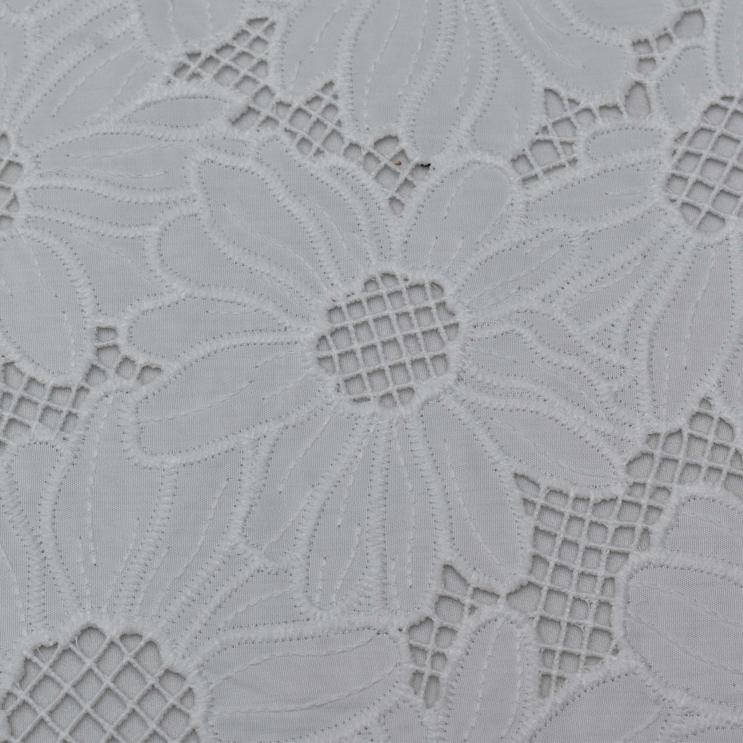 White Color Crepe Chikan Fabric