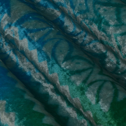 Shaded Color Silk Velvet Print Fabric