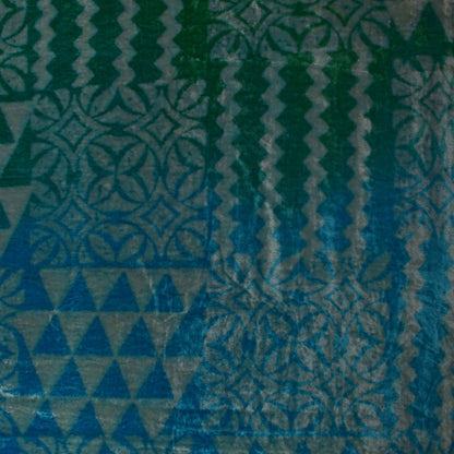 Shaded Color Silk Velvet Print Fabric