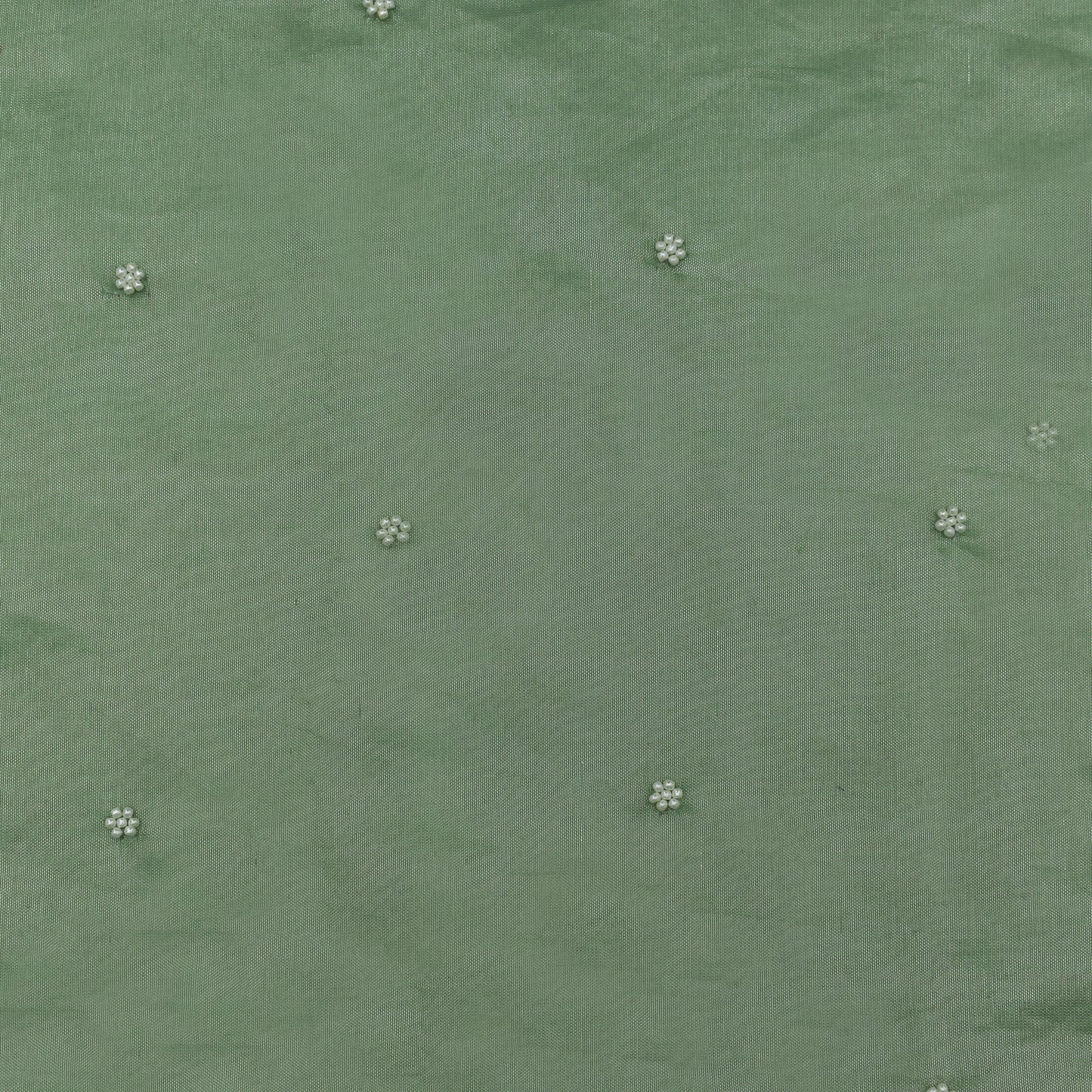 Hazel Green Color Tissue Booti Fabric