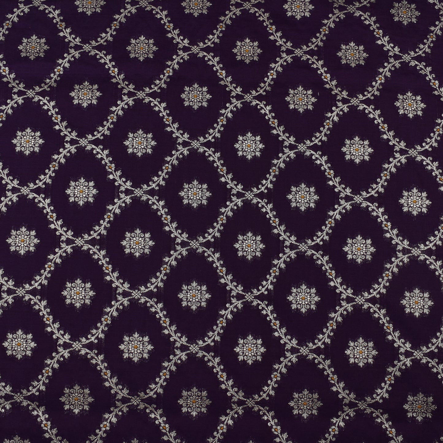 Purple  Color Katan Meena Brocade Fabric