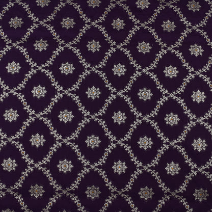 Purple  Color Katan Meena Brocade Fabric