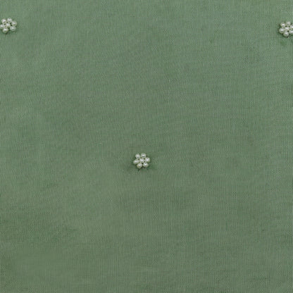 Hazel Green Color Tissue Booti Fabric