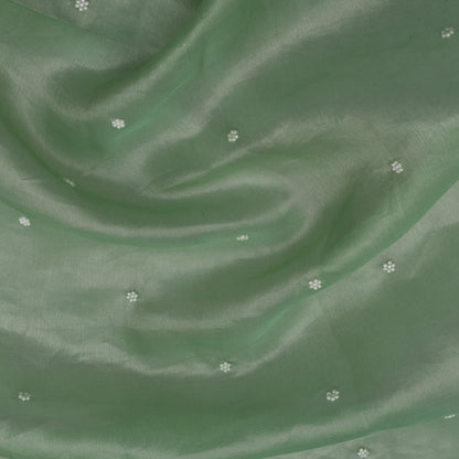 Hazel Green Color Tissue Booti Fabric