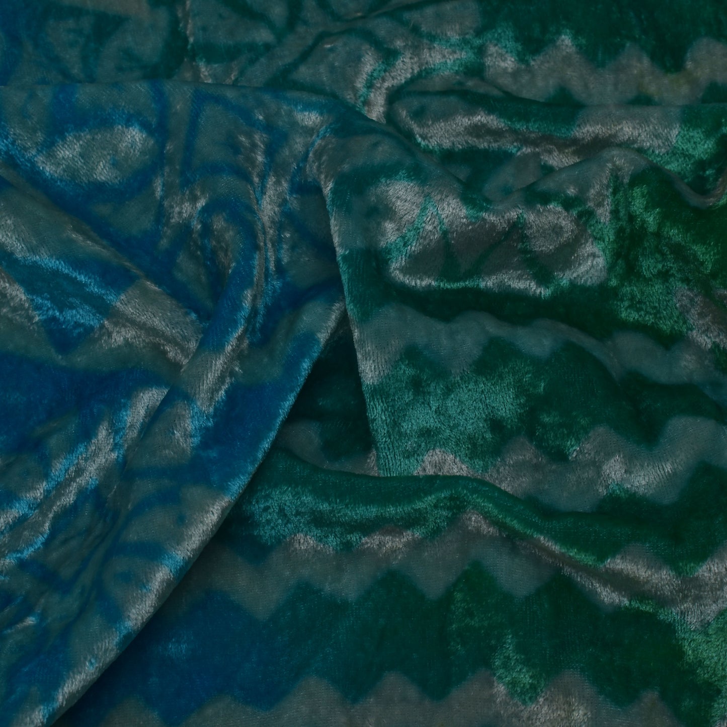 Shaded Color Silk Velvet Print Fabric