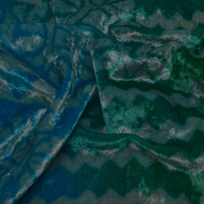 Shaded Color Silk Velvet Print Fabric