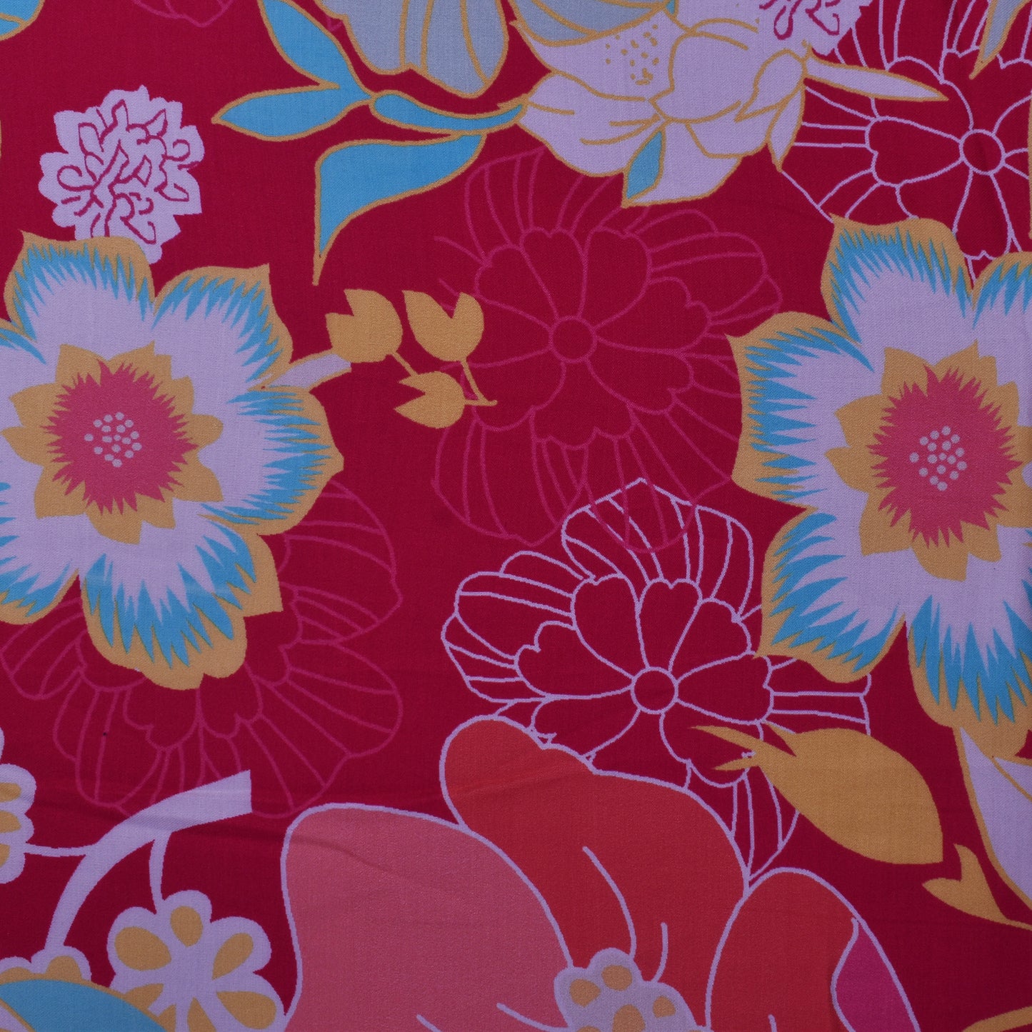 Multi Color Modal Satin Print Fabric