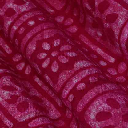 Pink Color Gajji Silk Batik Print Fabric