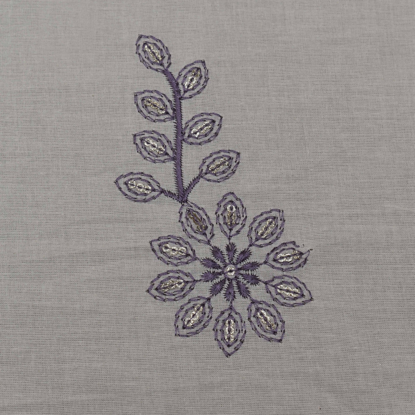 Off White Color Cotton Plazo Embroidery Fabric