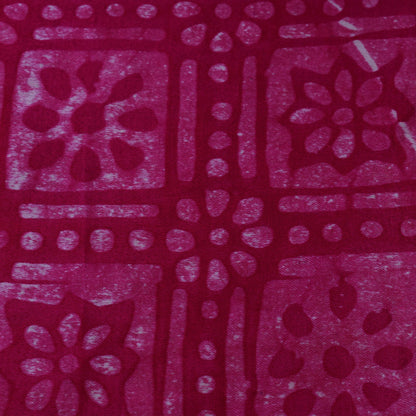 Pink Color Gajji Silk Batik Print Fabric