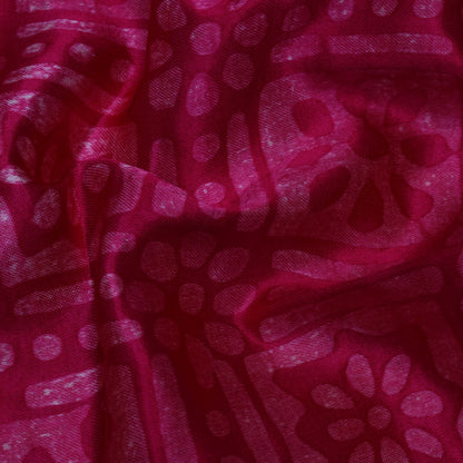 Pink Color Gajji Silk Batik Print Fabric