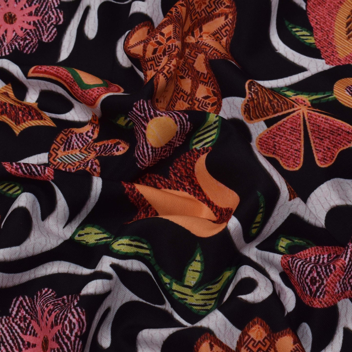 Colored Rayon Print Fabric