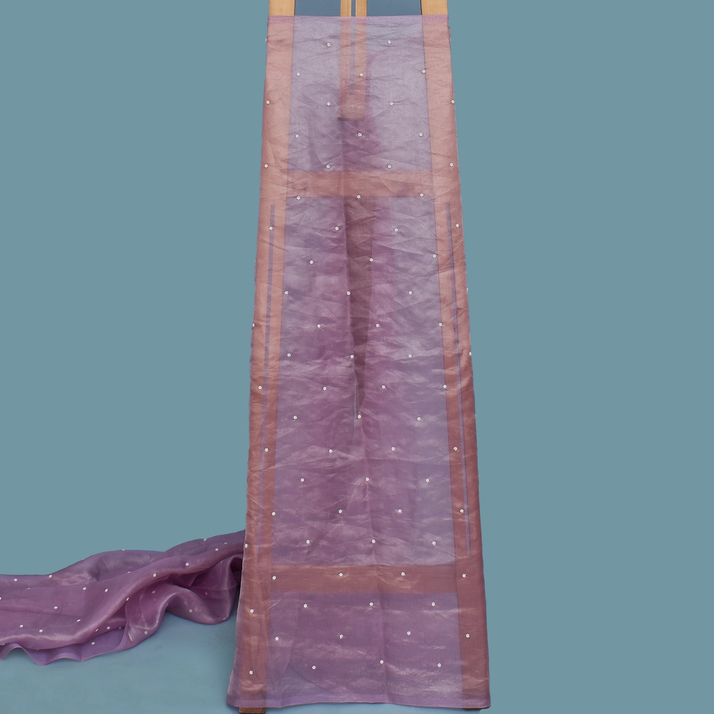 Lavender Color Tissue Booti Fabric