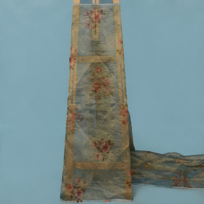 Floral Print Crush Tissue Fabric