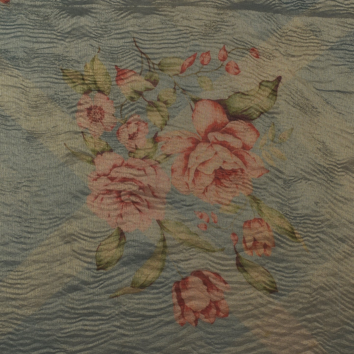 Floral Print Crush Tissue Fabric