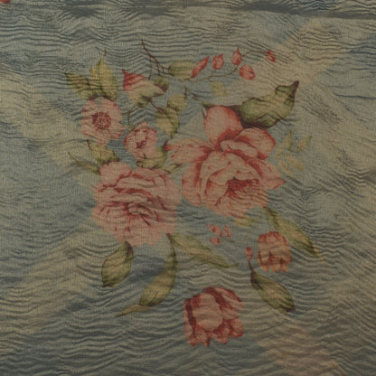 Floral Print Crush Tissue Fabric