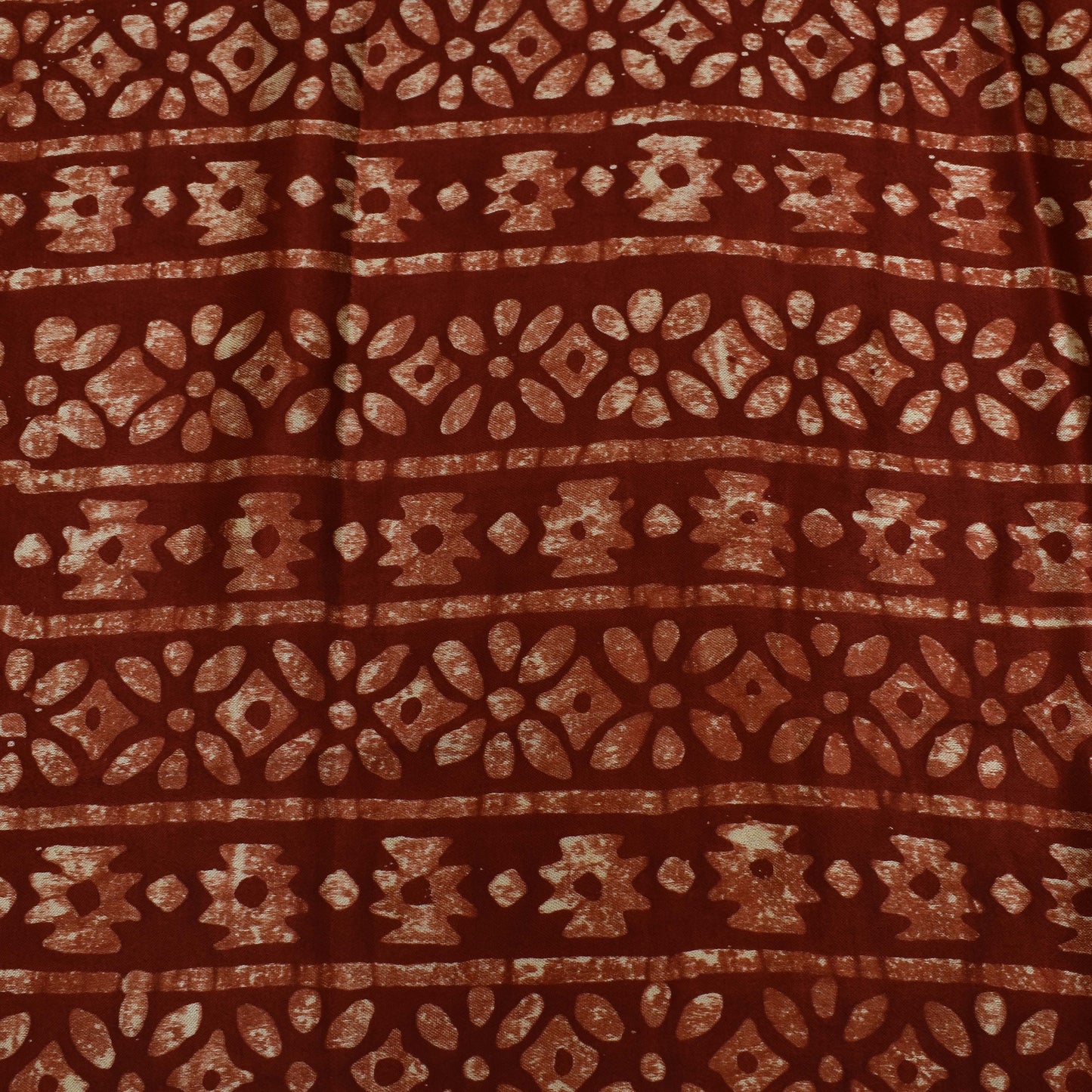 Maroon Color Gajji Silk Batik Print Fabric