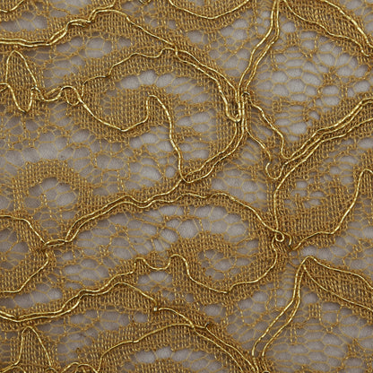 Beige Color Chantilly Net Fabric