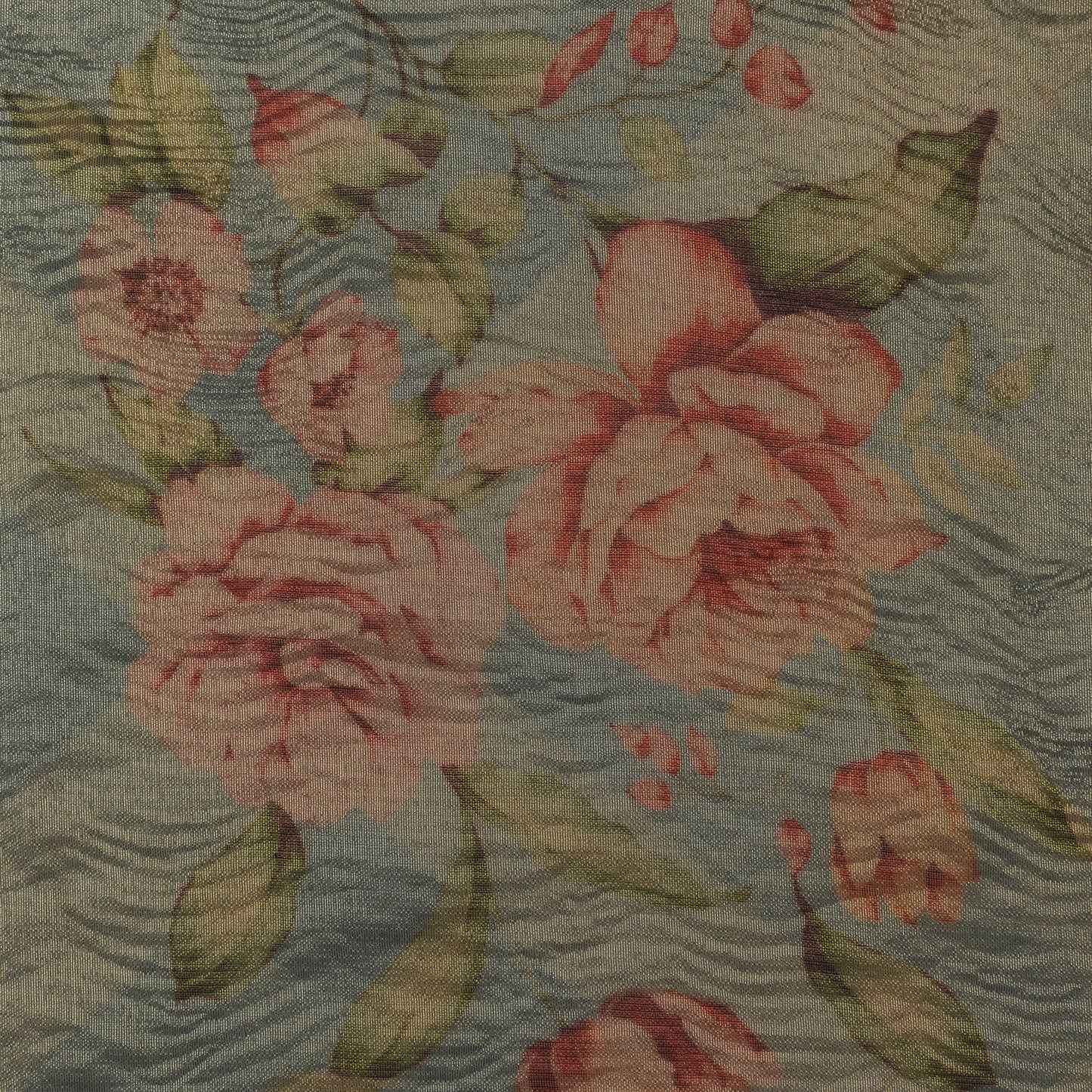 Floral Print Crush Tissue Fabric