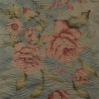 Floral Print Crush Tissue Fabric