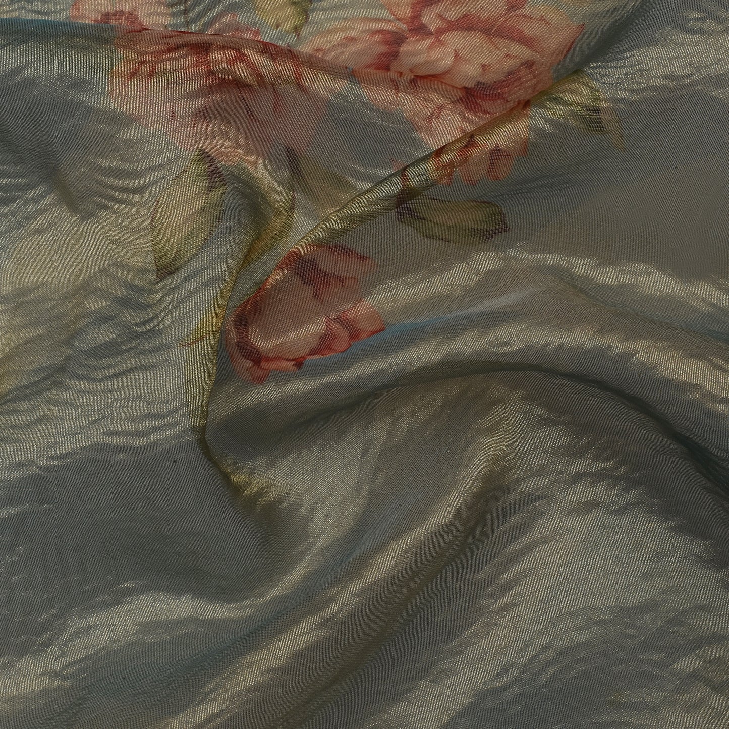 Floral Print Crush Tissue Fabric