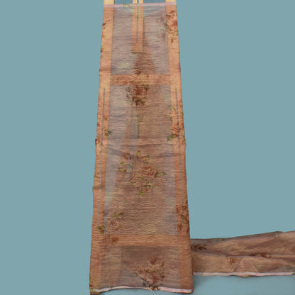 Floral Print Crush Tissue Fabric