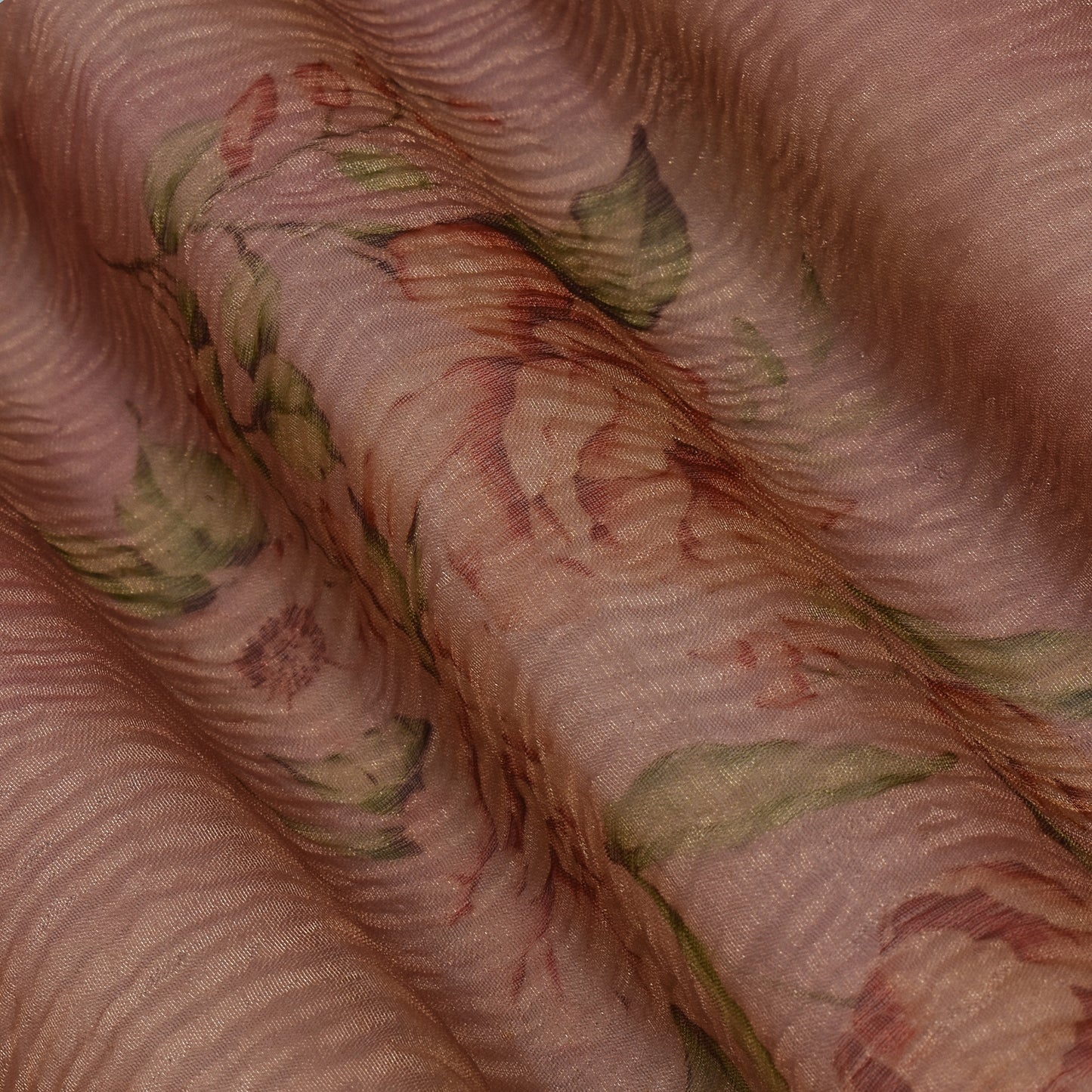 Floral Print Crush Tissue Fabric