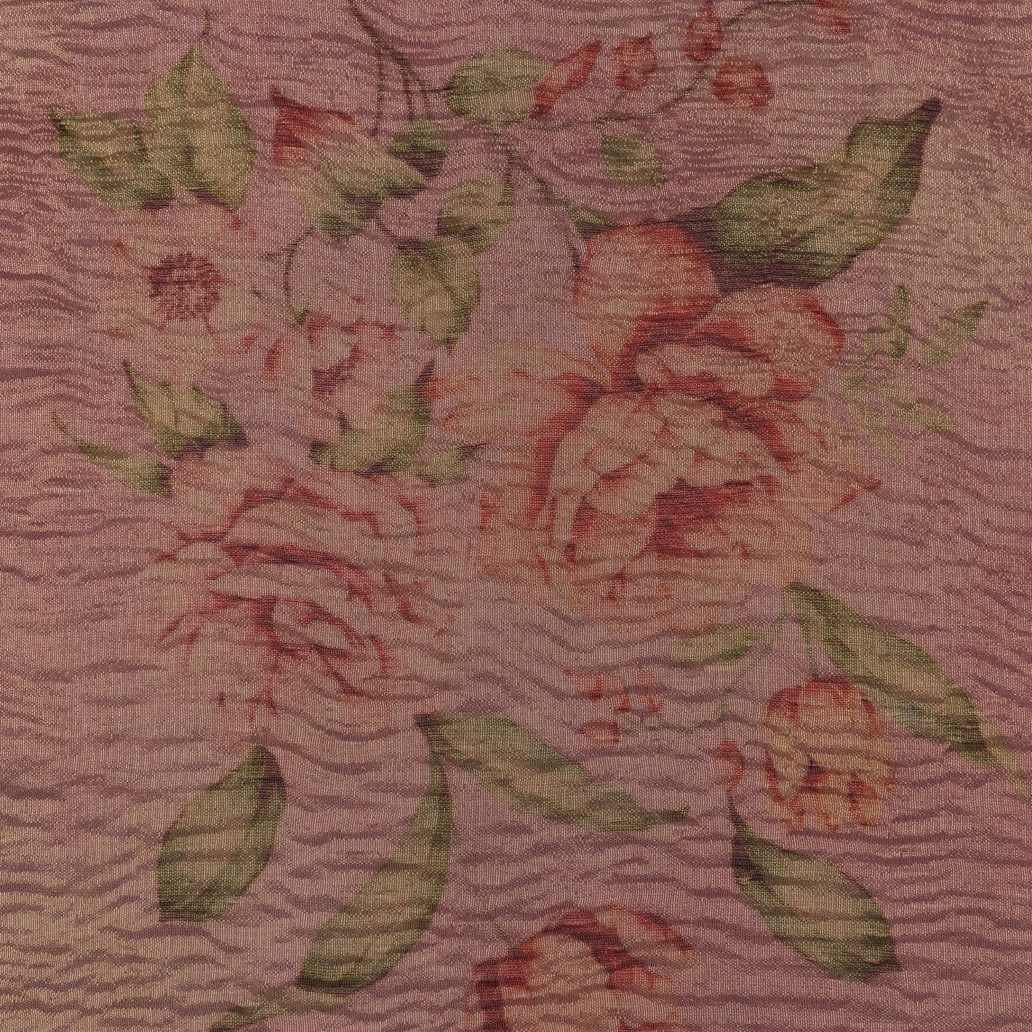 Floral Print Crush Tissue Fabric